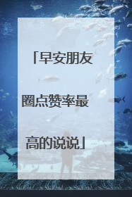 早安朋友圈点赞率最高的说说