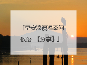 早安浪漫温柔问候语 【分享】