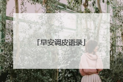早安调皮语录