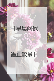 早晨问候语正能量