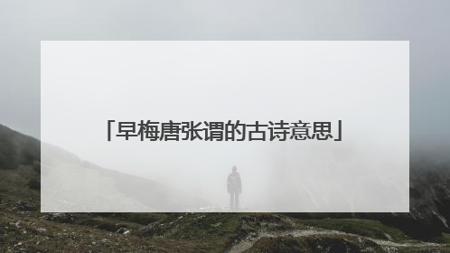 早梅唐张谓的古诗意思