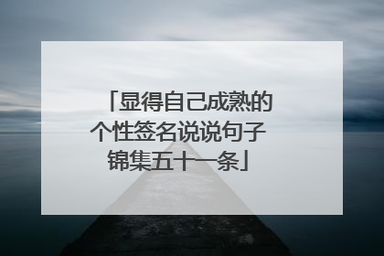 显得自己成熟的个性签名说说句子锦集五十一条