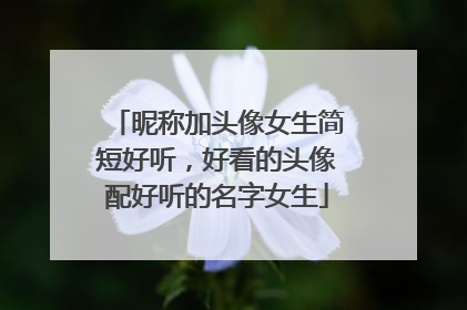 昵称加头像女生简短好听,好看的头像配好听的名字女生