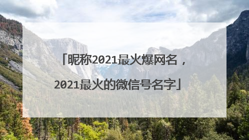昵称2021最火爆网名,2021最火的微信号名字