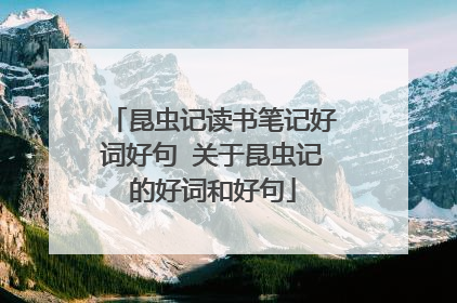 昆虫记读书笔记好词好句 关于昆虫记的好词和好句