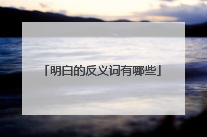 明白的反义词有哪些