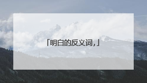 明白的反义词,