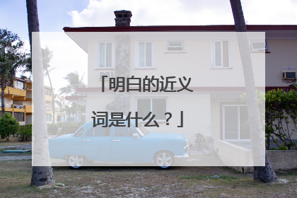 明白的近义词是什么?