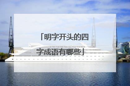 明字开头的四字成语有哪些
