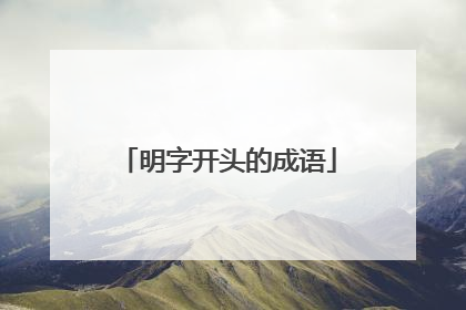 明字开头的成语