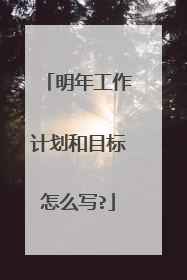 明年工作计划和目标怎么写?