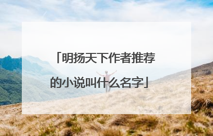 明扬天下作者推荐的小说叫什么名字