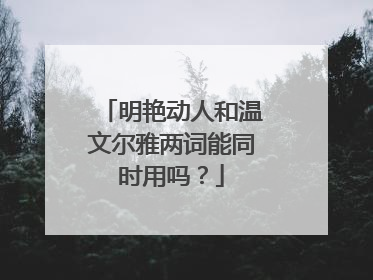 明艳动人和温文尔雅两词能同时用吗?