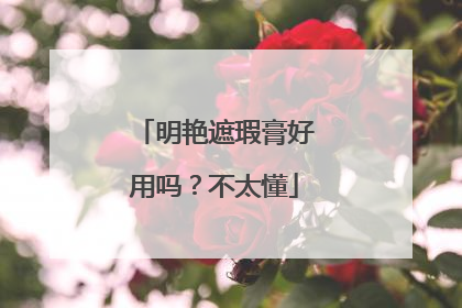 明艳遮瑕膏好用吗?不太懂