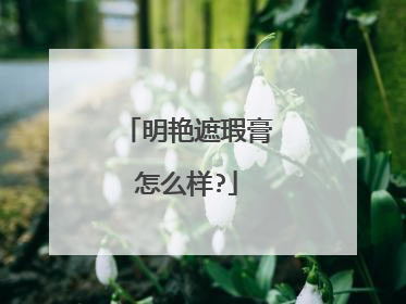 明艳遮瑕膏怎么样?