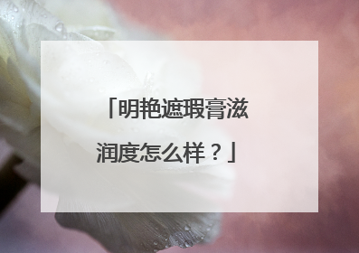 明艳遮瑕膏滋润度怎么样?