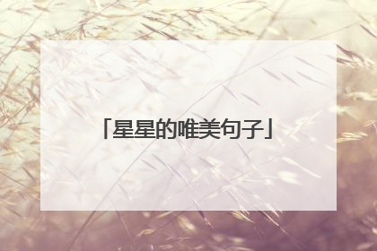 星星的唯美句子