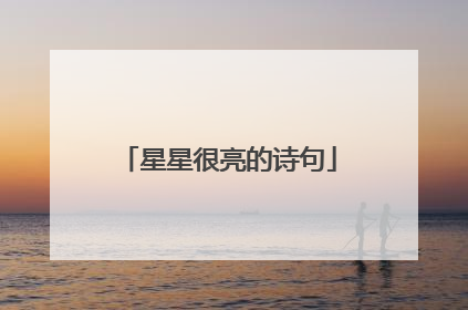 星星很亮的诗句