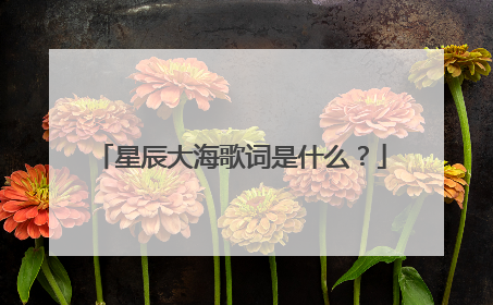 星辰大海歌词是什么？