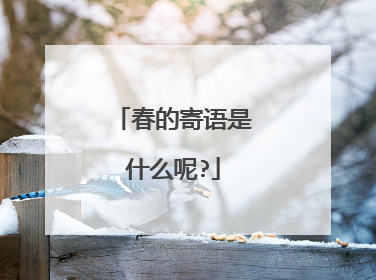 春的寄语是什么呢?