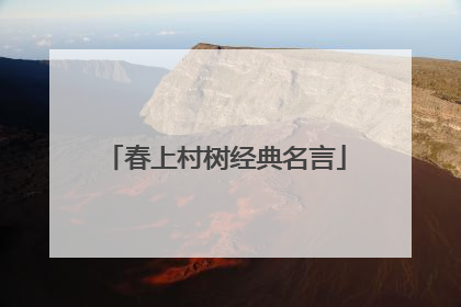 春上村树经典名言