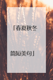 春夏秋冬简短美句