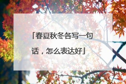 春夏秋冬各写一句话，怎么表达好