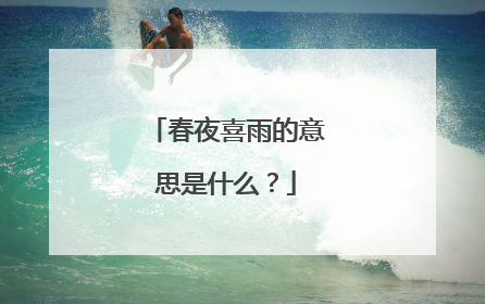 春夜喜雨的意思是什么？