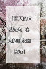 春天的文艺短句 春天的朋友圈简短
