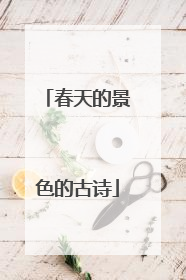 春天的景色的古诗