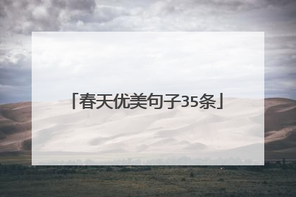 春天优美句子35条