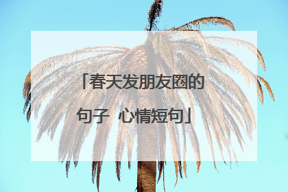 春天发朋友圈的句子 心情短句