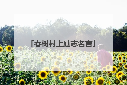 春树村上励志名言