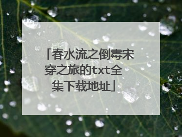 春水流之倒霉宋穿之旅的txt全集下载地址