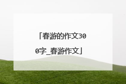 春游的作文300字_春游作文