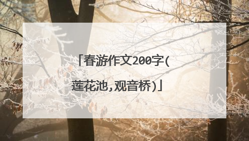 春游作文200字(莲花池,观音桥)