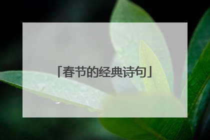 春节的经典诗句