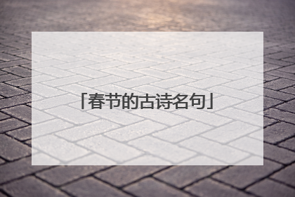 春节的古诗名句