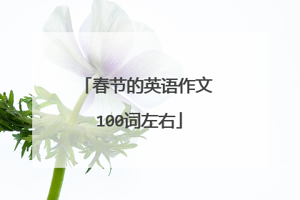 春节的英语作文100词左右
