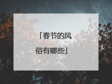 春节的风俗有哪些