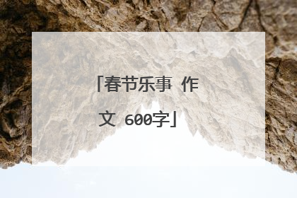春节乐事 作文 600字