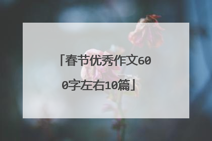 春节优秀作文600字左右10篇