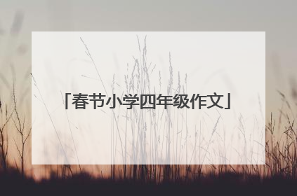 春节小学四年级作文