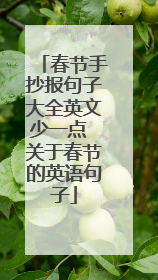 春节手抄报句子大全英文少一点 关于春节的英语句子