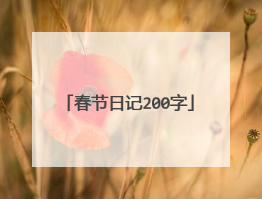 春节日记200字