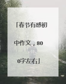 春节有感初中作文，800字左右