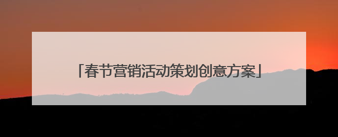 春节营销活动策划创意方案