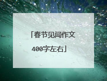 春节见闻作文400字左右