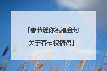 春节迷你祝福金句 关于春节祝福语
