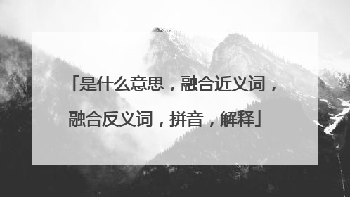 是什么意思，融合近义词，融合反义词，拼音，解释